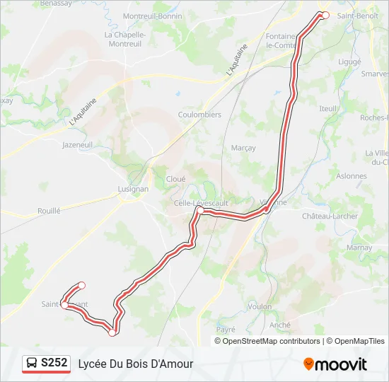 S252 Bus Line Map