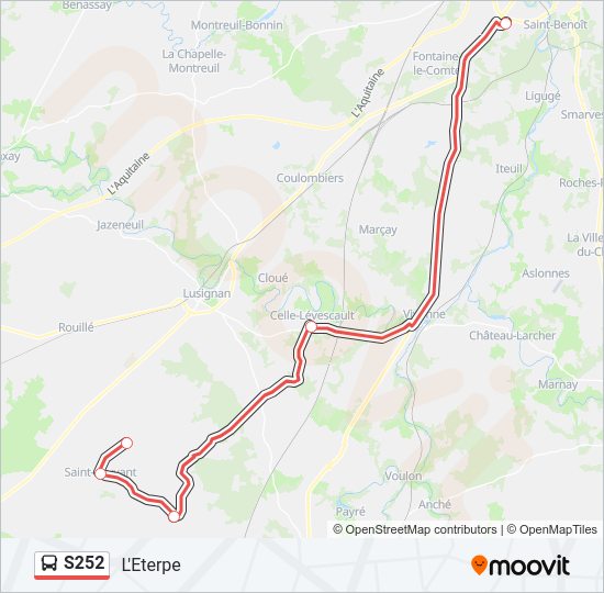 S252 Bus Line Map