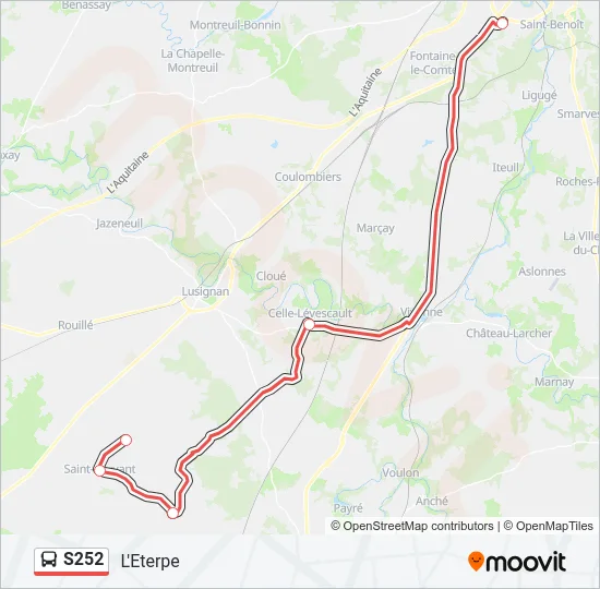S252 Bus Line Map