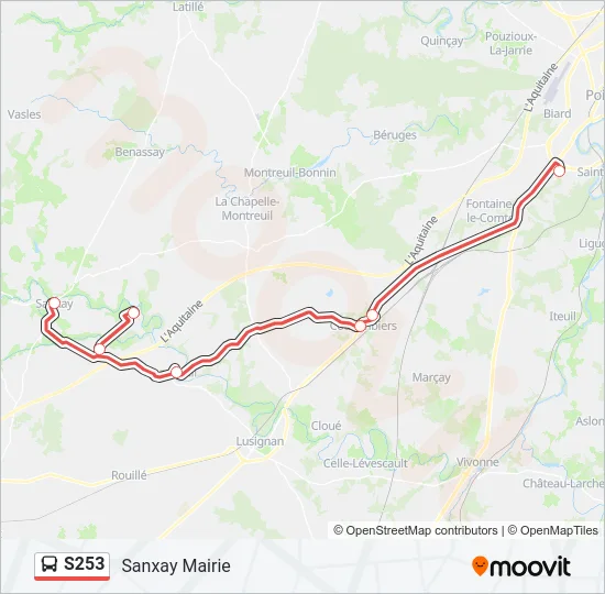 S253 Bus Line Map