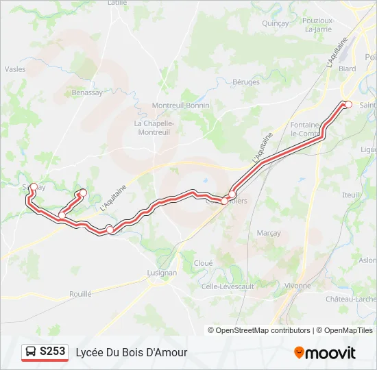 S253 Bus Line Map