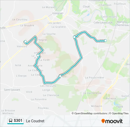 S301 Bus Line Map