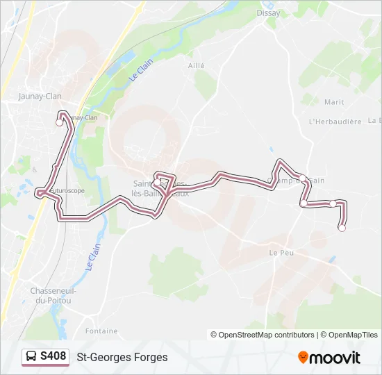S408 Bus Line Map