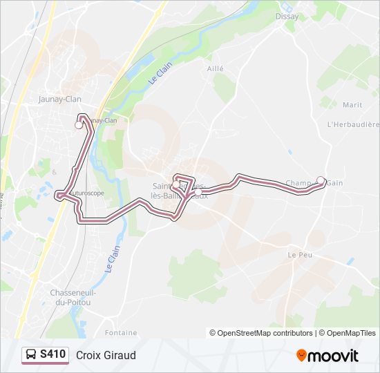 Mapa de S410 de autobús