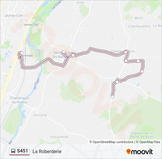S451 Bus Line Map