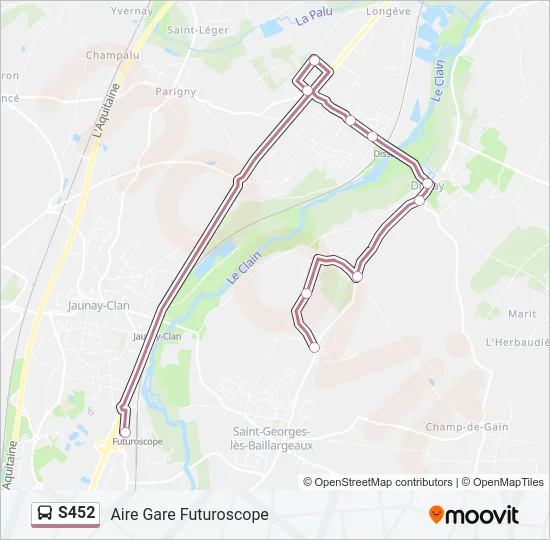 S452 Bus Line Map