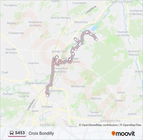 S453 Bus Line Map