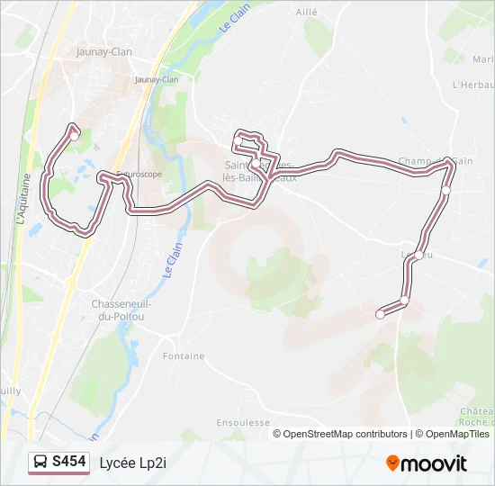 S454 Bus Line Map