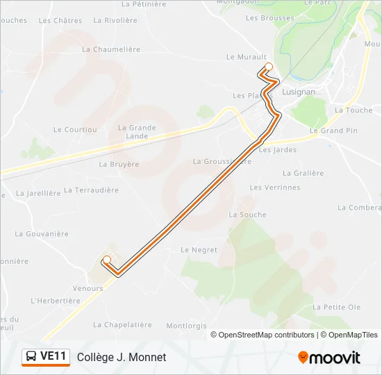 VE11 Bus Line Map