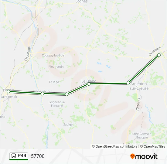 Mapa de P44 de autobús