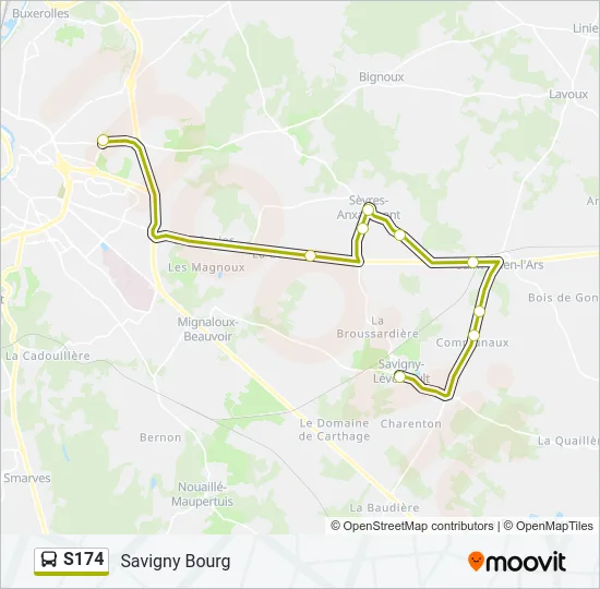 S174 Bus Line Map