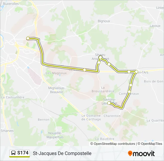 S174 Bus Line Map