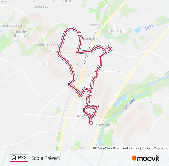 P22 Bus Line Map