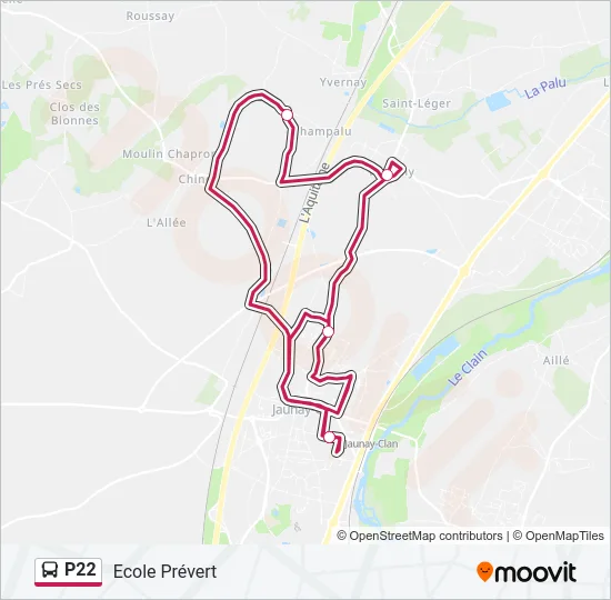 P22 Bus Line Map