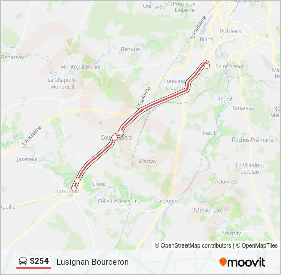 S254 Bus Line Map