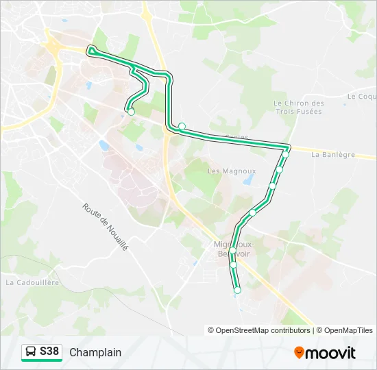 S38 Bus Line Map