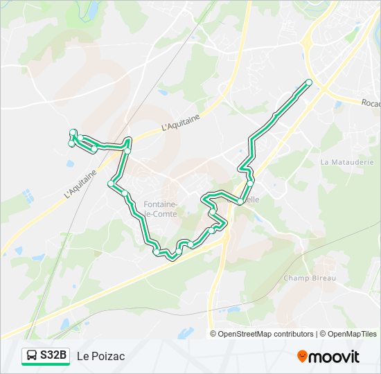 Plan de la ligne S32B de bus