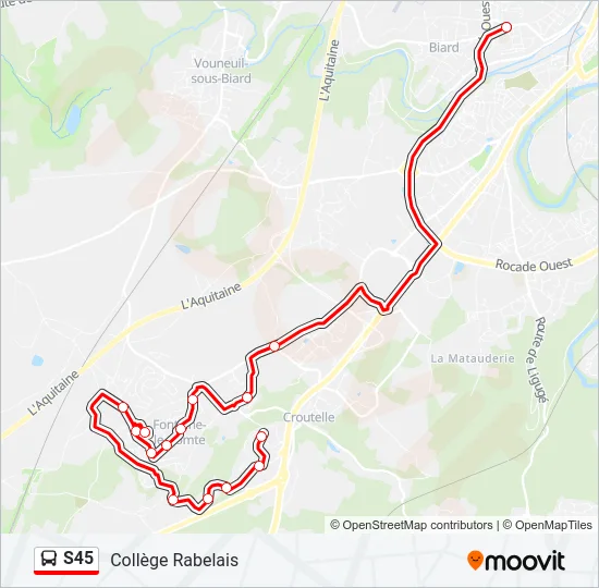 S45 Bus Line Map