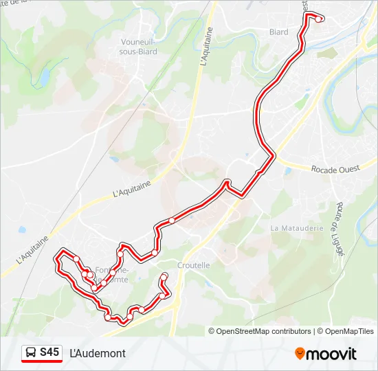 S45 Bus Line Map