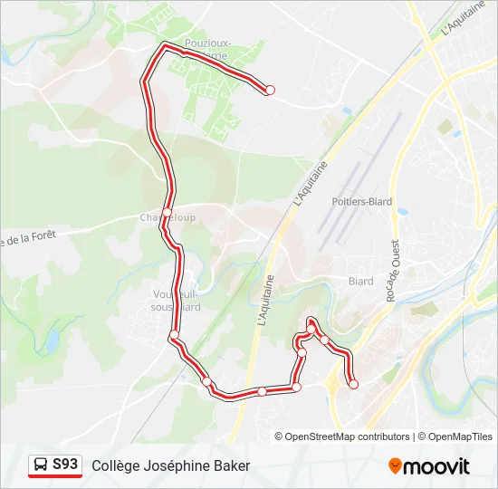 S93 Bus Line Map