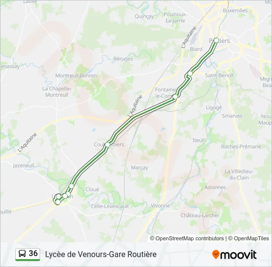 36 Bus Line Map
