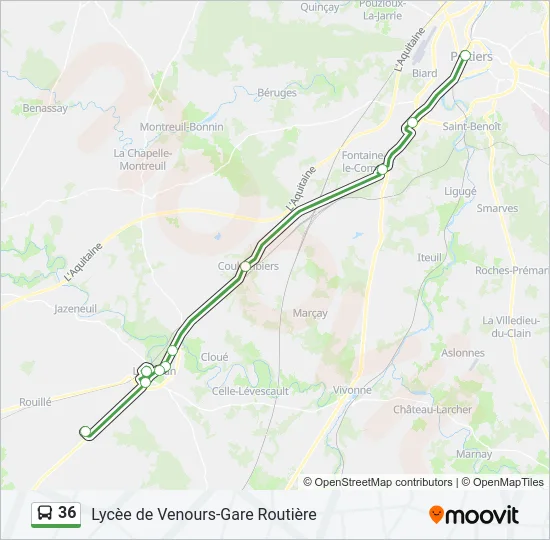 36 Bus Line Map