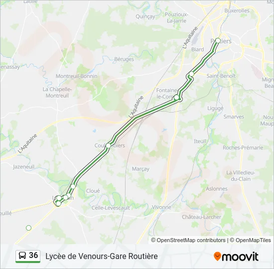 36 Bus Line Map