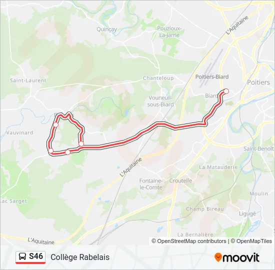 S46 Bus Line Map