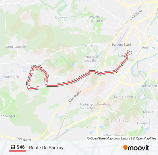 S46 Bus Line Map