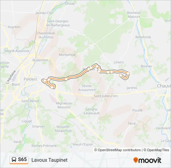S65 Bus Line Map