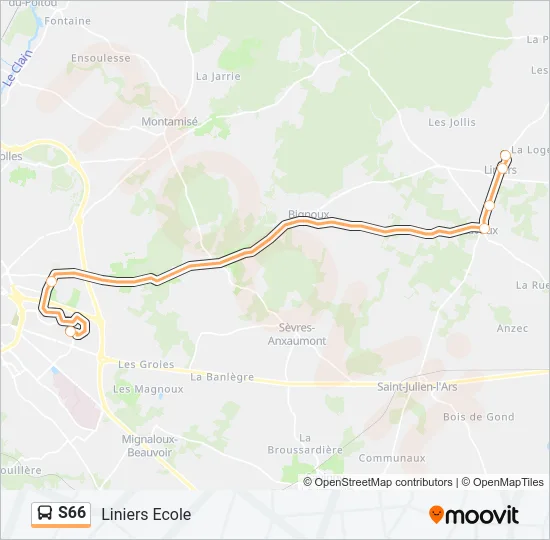 S66 Bus Line Map