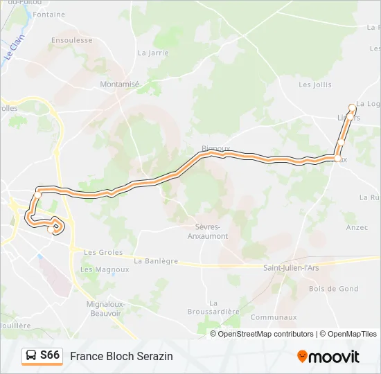 S66 Bus Line Map