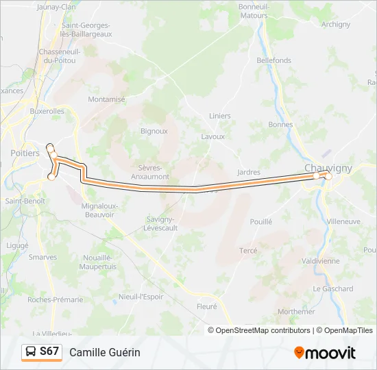 S67 Bus Line Map