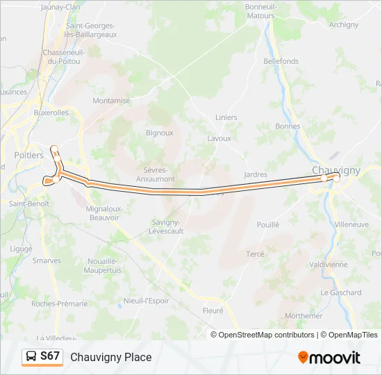 S67 Bus Line Map