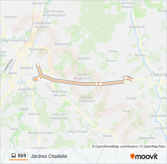 S69 Bus Line Map
