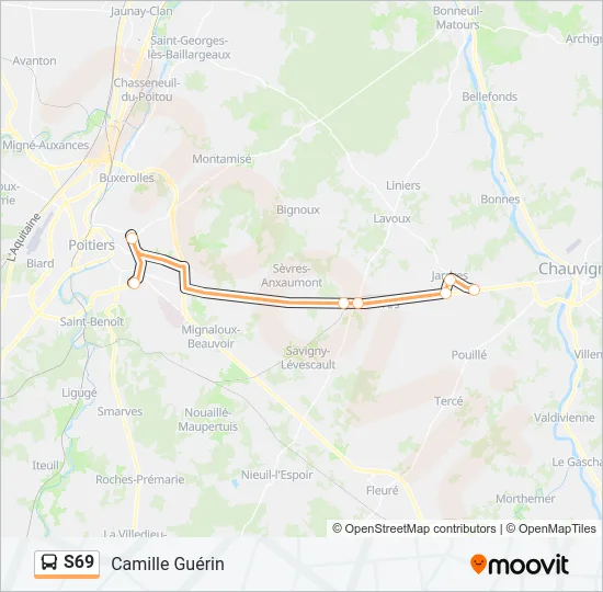 S69 Bus Line Map