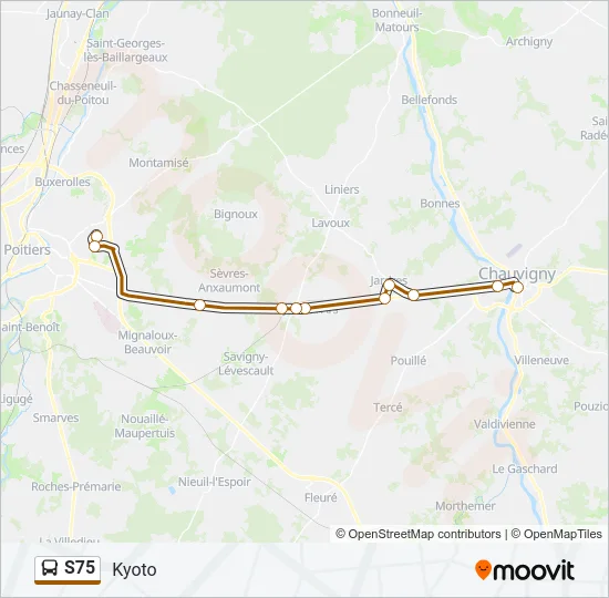 S75 Bus Line Map