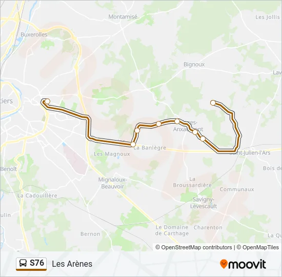 S76 Bus Line Map