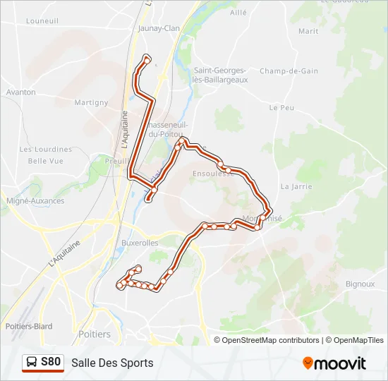 S80 Bus Line Map