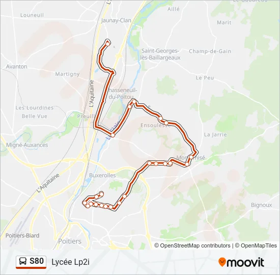 S80 Bus Line Map