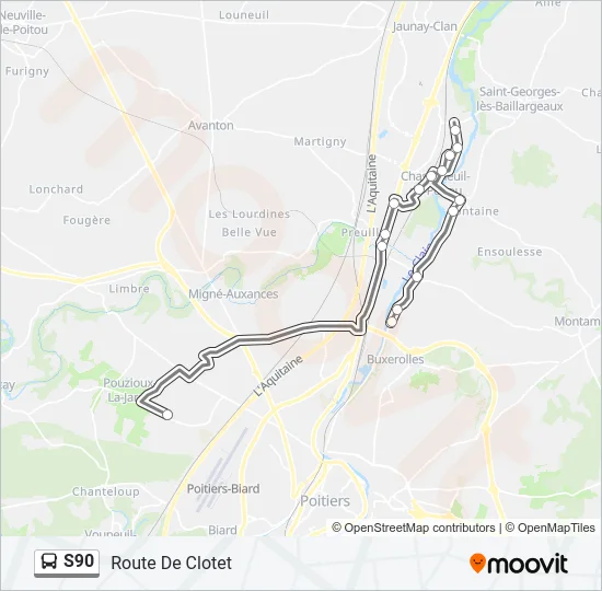 S90 Bus Line Map
