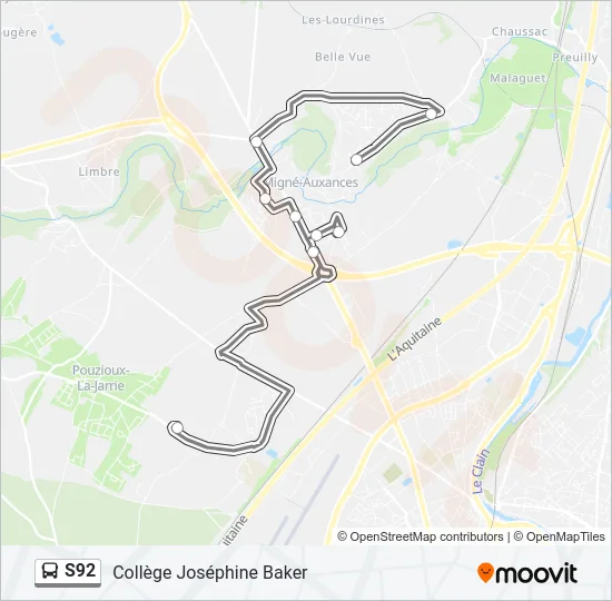 S92 Bus Line Map