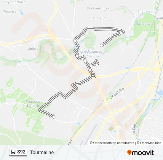 S92 Bus Line Map