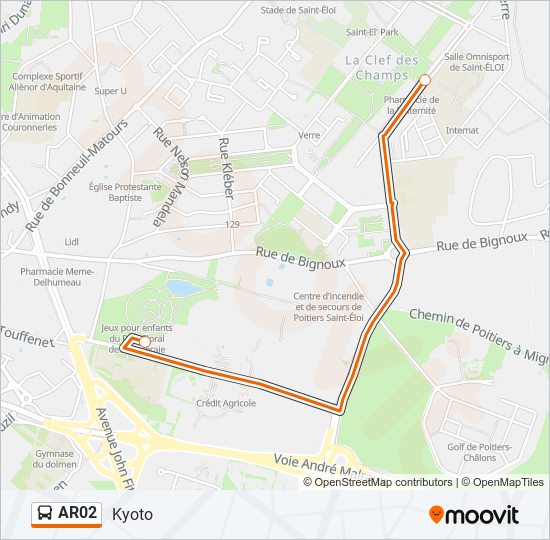 Mapa de AR02 de autobús