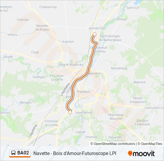 Mapa de BA02 de autobús