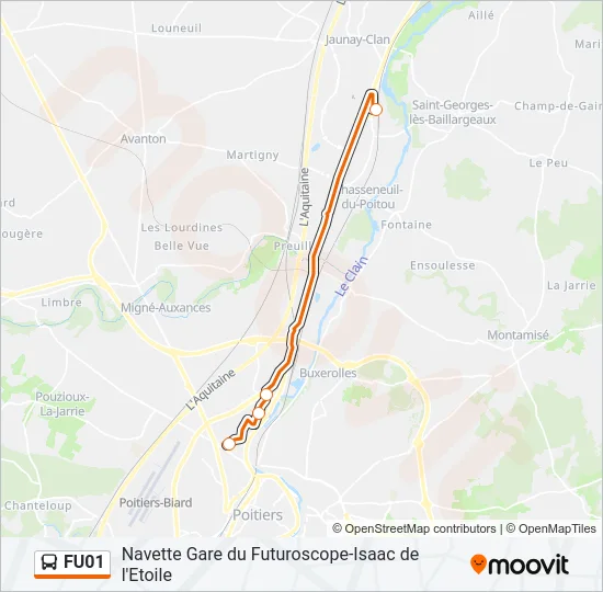 Plan de la ligne FU01 de bus