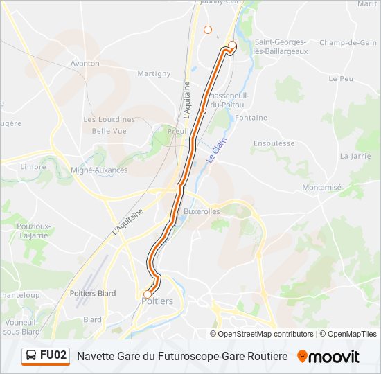 Plan de la ligne FU02 de bus