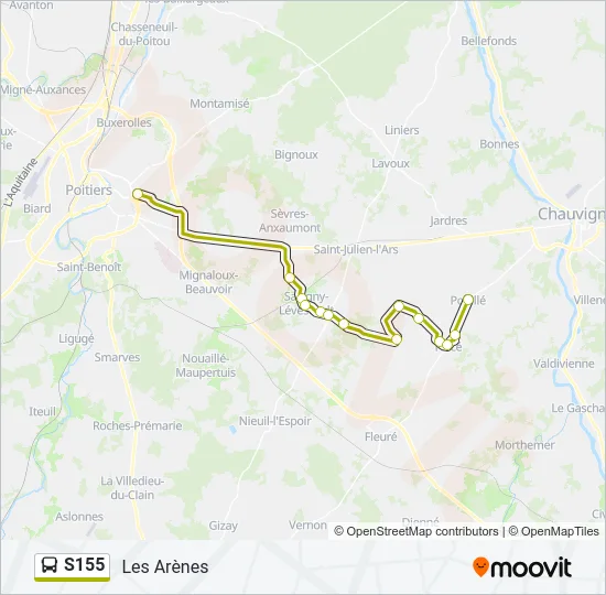 S155 Bus Line Map