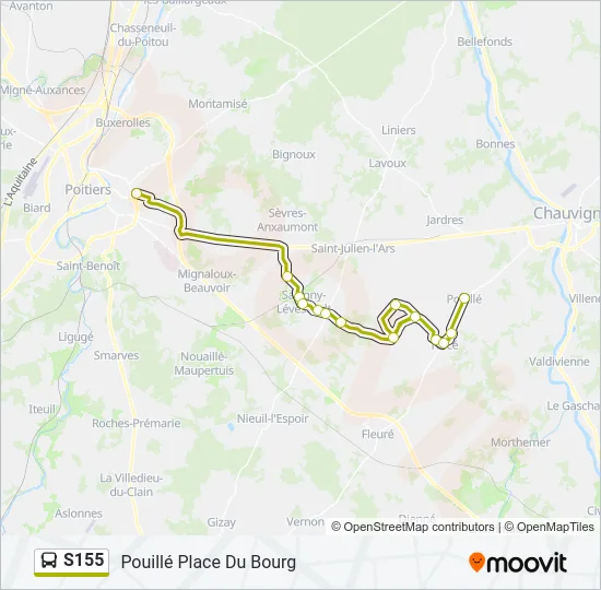 S155 Bus Line Map