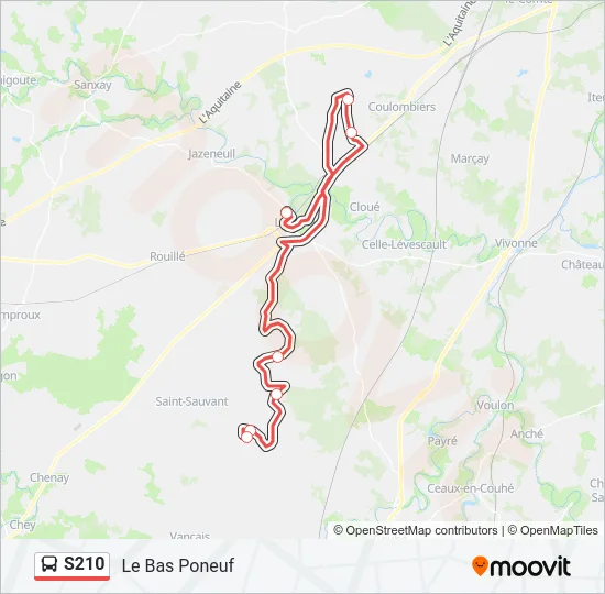 S210 Bus Line Map